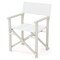 Off White Wooden Foldable Outdoor Chair with Comfortable Backrest and Armrests